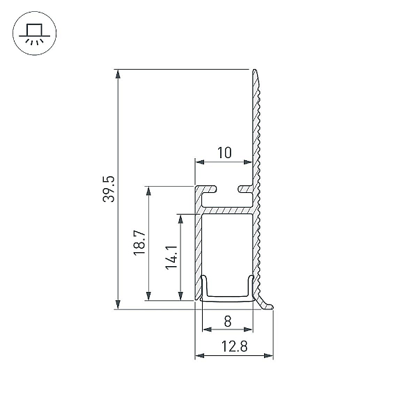 Профиль Arlight WALL-FANTOM-W10-2000 ANOD 043692