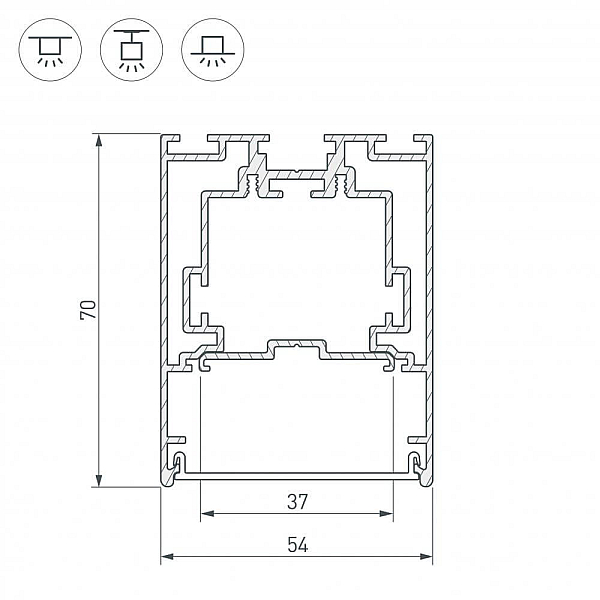 Профиль Arlight S2-Line-5470-2500 Seamless Anod 029440
