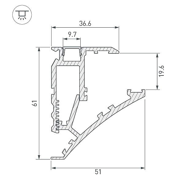 Профиль Arlight SHELF-600-2000 ANOD (Алюминий) 060498