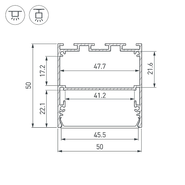 Профиль Arlight LINE-M-5050-2000 WHITE (Алюминий) 062210