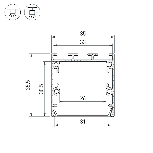 Алюминиевый профиль Arlight LINE-S-3535-3000 WHITE 041832