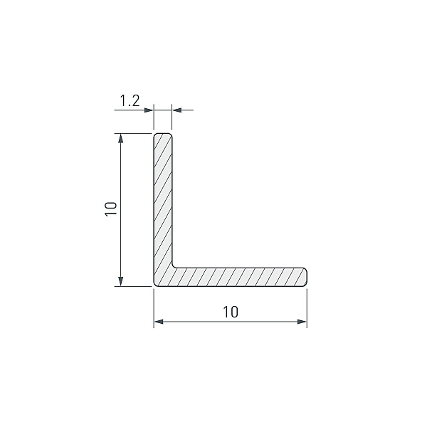 Уголок Arlight ARH-W10x10x1,2-3000 WHITE (Алюминий) 063305
