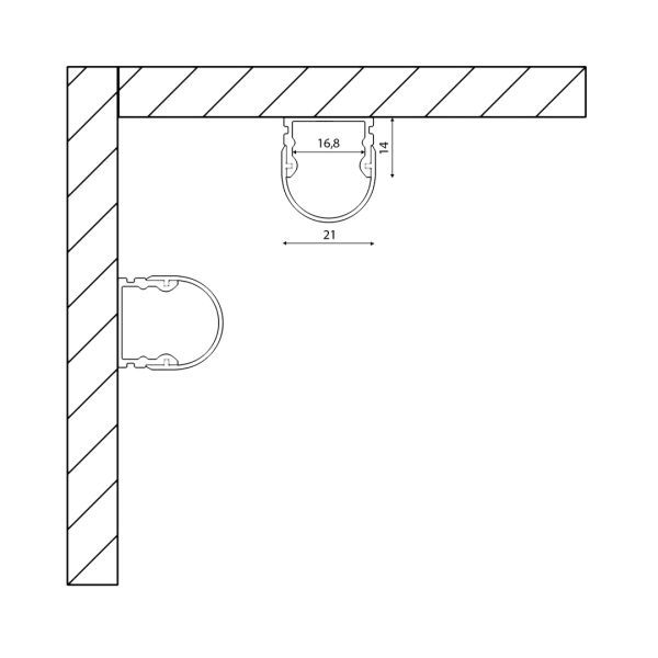 Профиль алюминиевый SWG SF-2121-RD 000085