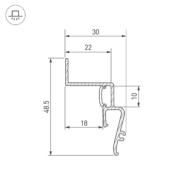 Профиль Arlight STRETCH-SHADOW-2000 WHITE (A2-CONTOUR-PRO) 042559
