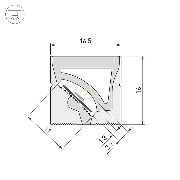 Силиконовый профиль Arlight WPH-FLEX-1616-TWIST-S11-20m WHITE (Силикон) 059874