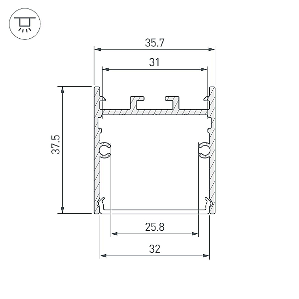 Профиль Arlight SL-LINE-3638-LW-2000 WHITE 038444(1)