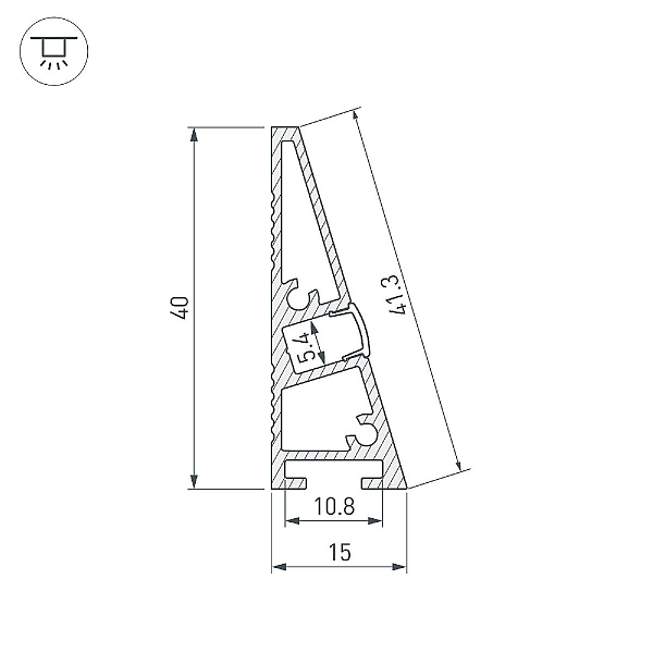 Алюминиевый профиль Arlight PLINTUS-H40-2000 BLACK 052398
