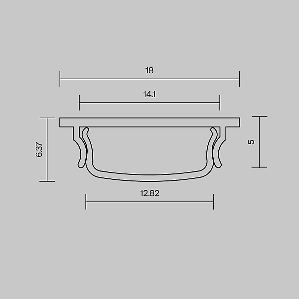 Алюминиевый профиль накладной с вертикальным изгибом 18x6 (Серебро, 2 м), ALM-1806-S-2M Maytoni Led Strip 631016
