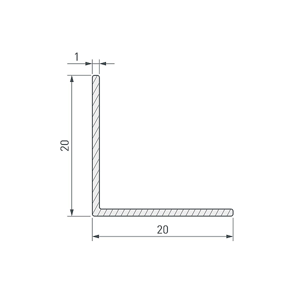 Уголок Arlight ARH-W20x20x1-3000 WHITE (Алюминий) 063301