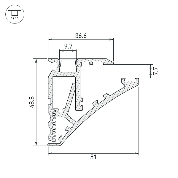 Профиль Arlight SHELF-600-2000 ANOD (Алюминий) 060498