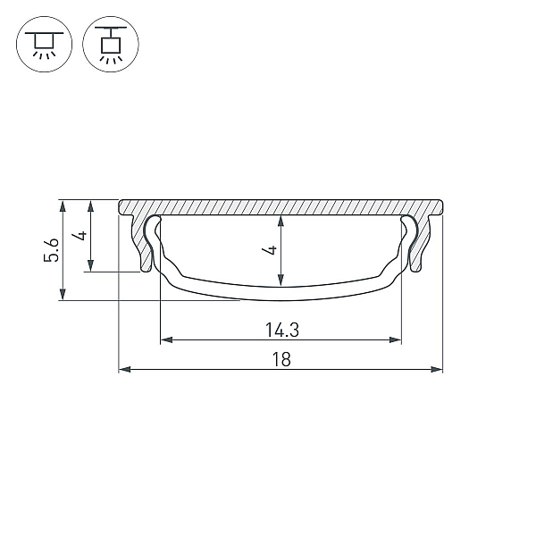 Профиль Arlight ARH-BENT-W18-3000 ANOD BLACK (Алюминий) 056205