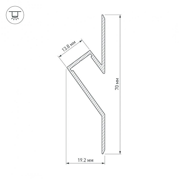 Профиль Arlight ARH-DECORE-S12-CAVE-F-2000 ANOD 023902