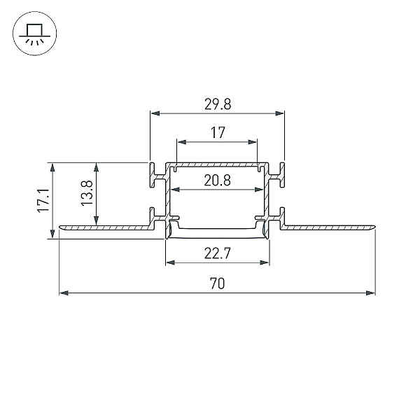 Профиль Arlight FANTOM-W23-2000 ANOD 040330