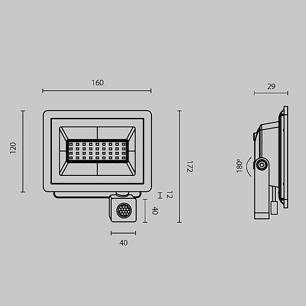 Прожектор светодиодный Maytoni Flood 30W 6500K FL001-L30B6KSR