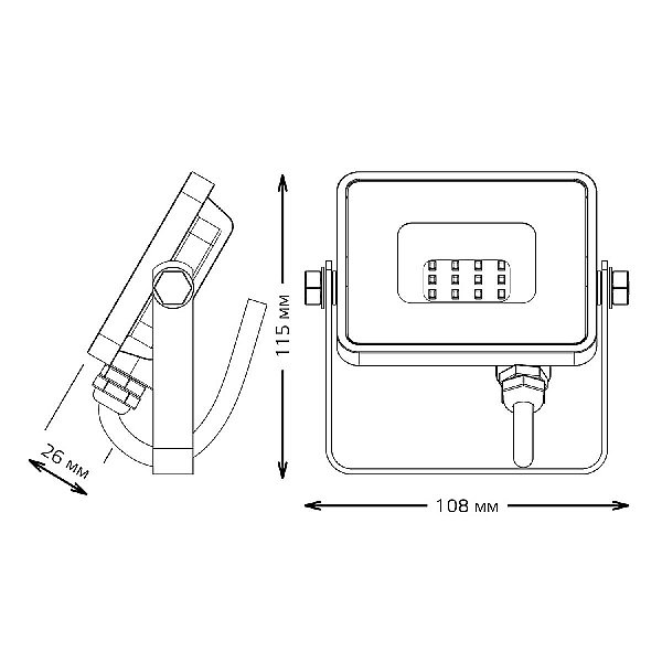 Прожектор светодиодный Gauss Qplus 10W 6500К 613511310
