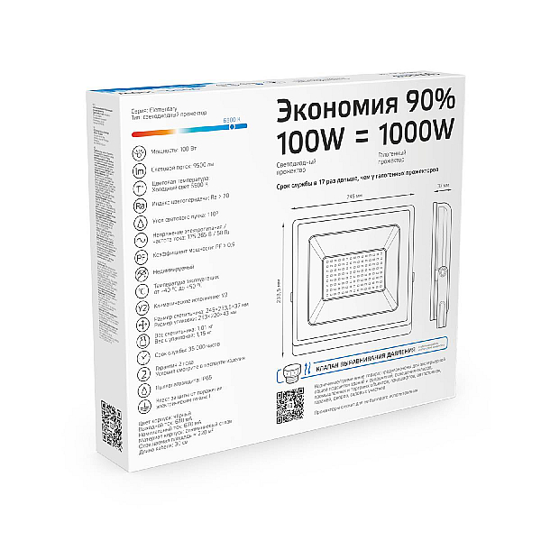 Прожектор светодиодный Gauss 100W 613100100