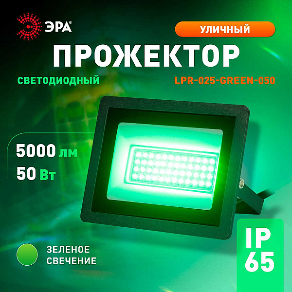 Прожектор светодиодный уличный ЭРА LPR-025-GREEN-050 Б0064715