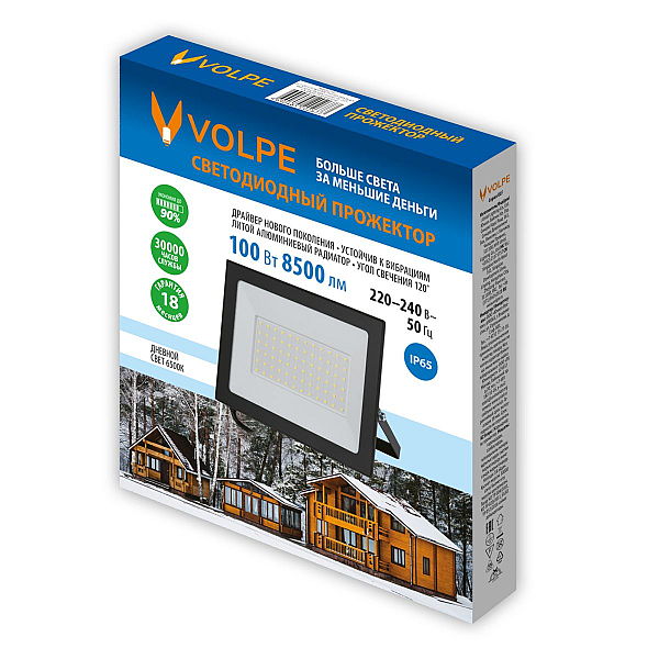 Прожектор Volpe ULF-Q519 100W/6500K IP65 220-240V BLACK UL-00012832