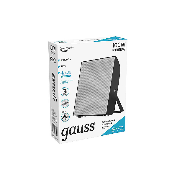 Прожектор светодиодный Gauss Evo 100W 6500К 687511100