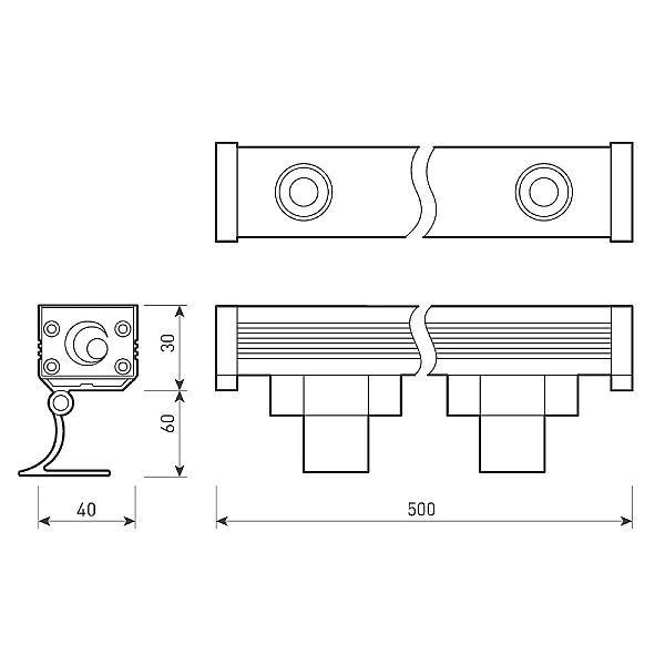 Линейный прожектор Arlight AR-LINE-500-9W Day4000 (GR, 30 deg, 230V) 037367(1)