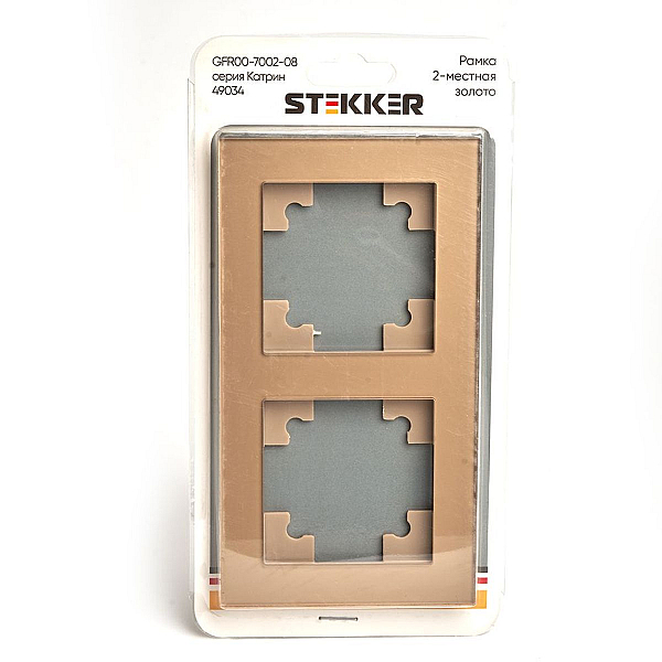 Рамка 2-постовая Stekker Катрин золото GFR00-7002-08 49034