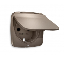 Лицевая панель для розетки с/з со шторками и крышкой Ambrella Volt Omega OP6380