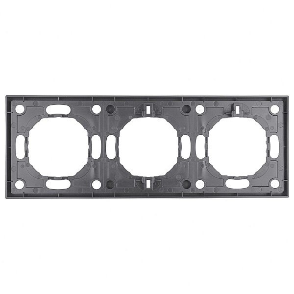 Рамка STEKKER, PFR00-5003-10  3-местная, серия Эмили, платиново-серый, soft touch 49964