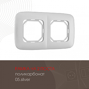 Рамка двухместная Arte Milano 505.05-2.silver