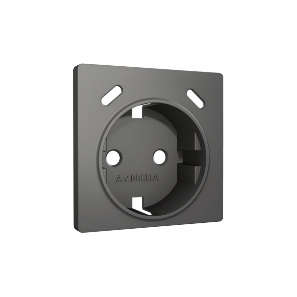 Лицевая панель Alfa (Антрацит серый) для электрической розетки с/з со шторками 2USB C+C Quant Ambrella Volt AP6605