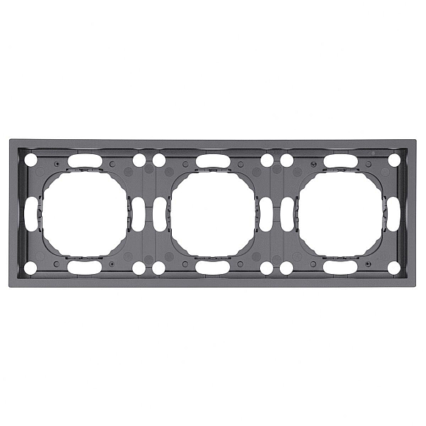 Рамка STEKKER, PFR00-5003-10  3-местная, серия Эмили, платиново-серый, soft touch 49964