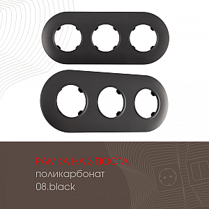 Рамка трехместная Arte Milano 502.08-3.black