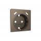 Лицевая панель Alfa (Темная бронза матовый) для электрической розетки с/з со шторками 2USB C+C Quant Ambrella Volt AP6405