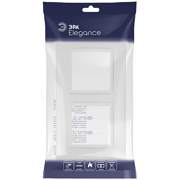 Рамка для розеток и выключателей ЭРА Elegance 14-5012-01М Classic, на 2 поста, белый матовый Б0065824