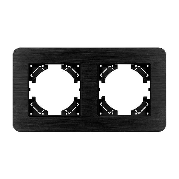 Рамка на 2 поста алюминиевая Arlight FRM-AKIRY-AL-2-BK 049725