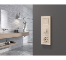 Лицевая панель Alfa (Бежевый матовый) для электрической розетки с/з со шторками 2USB C+C Quant Ambrella Volt AP3305