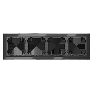 Рамка на 4 поста Voltum S70 VLS110407 (графит, стекло)