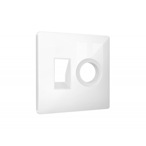 Лицевая панель Alfa (Белый глянец) для компьютерной/телефонной + TV розетки RJ-45/RJ-11 Quant Ambrella Volt AP1125