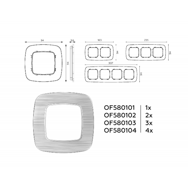 Рамка двухместная Ambrella Volt Radian OF580102 Рамка двухместная Ambrella Volt Radian OF580102