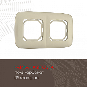 Рамка двухместная Arte Milano 505.05-2.shampan