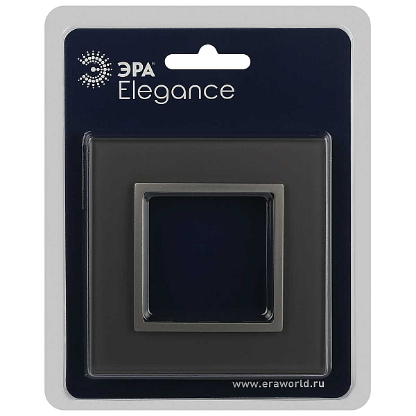 Рамка для розеток и выключателей ЭРА Elegance 14-5101-16 на 1 пост, стекло, титан Б0065833