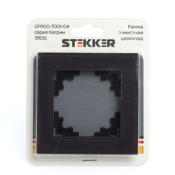 Рамка 1-постовая Stekker Катрин шоколад GFR00-7001-04 39535