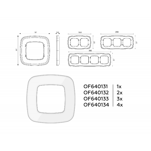 Рамка трехместная Ambrella Volt Coint OF640133 Рамка трехместная Ambrella Volt Coint OF640133