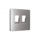 Лицевая панель Alfa (Сталь матовый) для компьютерной/телефонной двойной розетки RJ-45/RJ-11 Quant Ambrella Volt AP5121