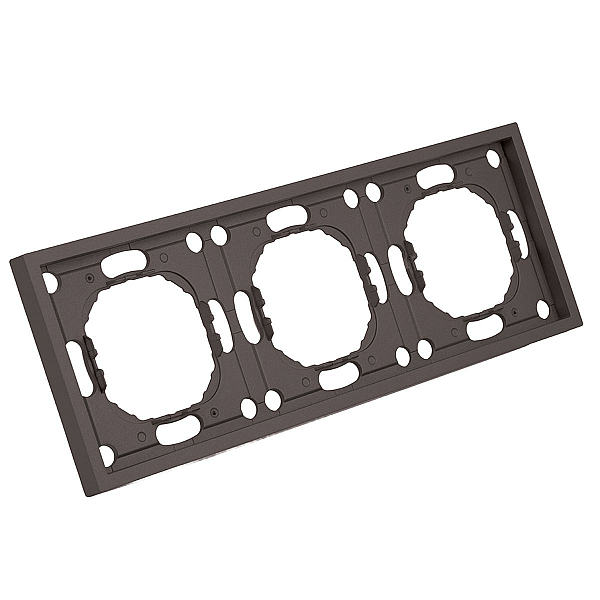 Рамка Stekker, PFR00-5003-09 3-местная Эмили, антрацит, soft touch 49938