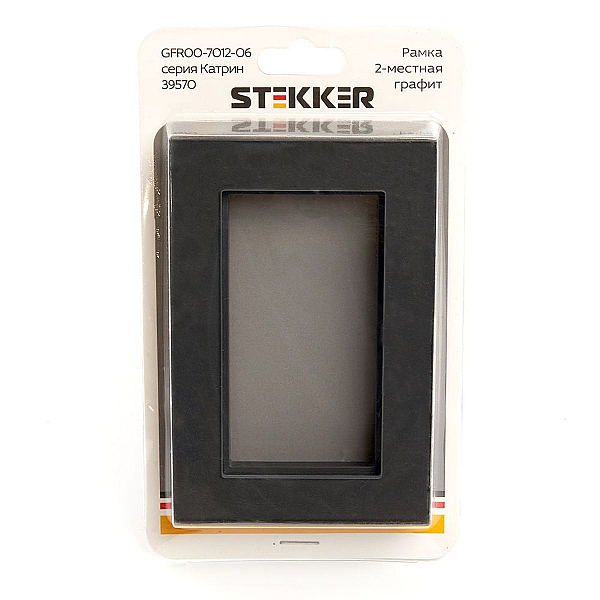 Рамка 2-модульная Stekker Катрин графит GFR00-7012-06 39570