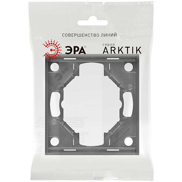 Рамка для розеток и выключателей ЭРА Arktik 16-5001-06 на 1 пост графит Б0070549