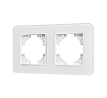 Рамка на 2 поста стеклянная Arlight FRM-OMALI-GS-2-WH 049692