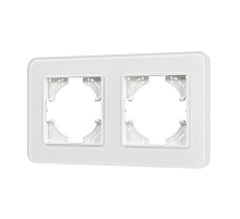 Рамка на 2 поста стеклянная Arlight FRM-OMALI-GS-2-WH 049692