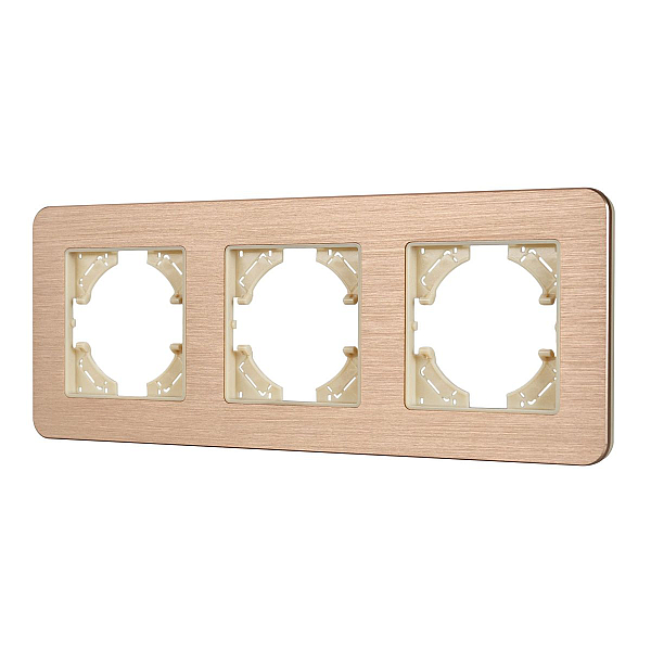 Рамка на 3 поста алюминиевая Arlight FRM-AKIRY-AL-3-GD 049730