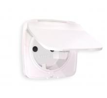 Лицевая панель для розетки с/з со шторками и крышкой Ambrella Volt Omega OP2080